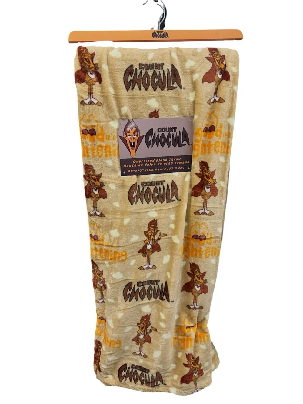 Count chocula Plush Throw Blanket - Beige Character Print